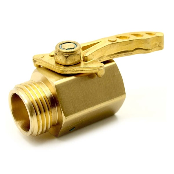 Thrifco Plumbing Heavy Duty 3/4 Inch Brass Garden Hose Shut Off Valve with Large 4403380 - main